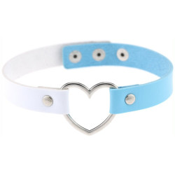 Generique Ras de cou Heart Duo Blanc-Bleu
